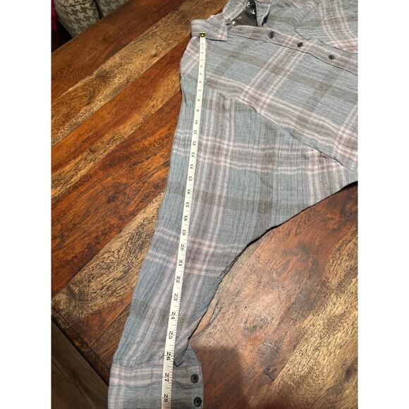 Free People Cropped Cutie Plaid Flannel Batwing Dolman Button Front Shirt - Picture 8 of 10